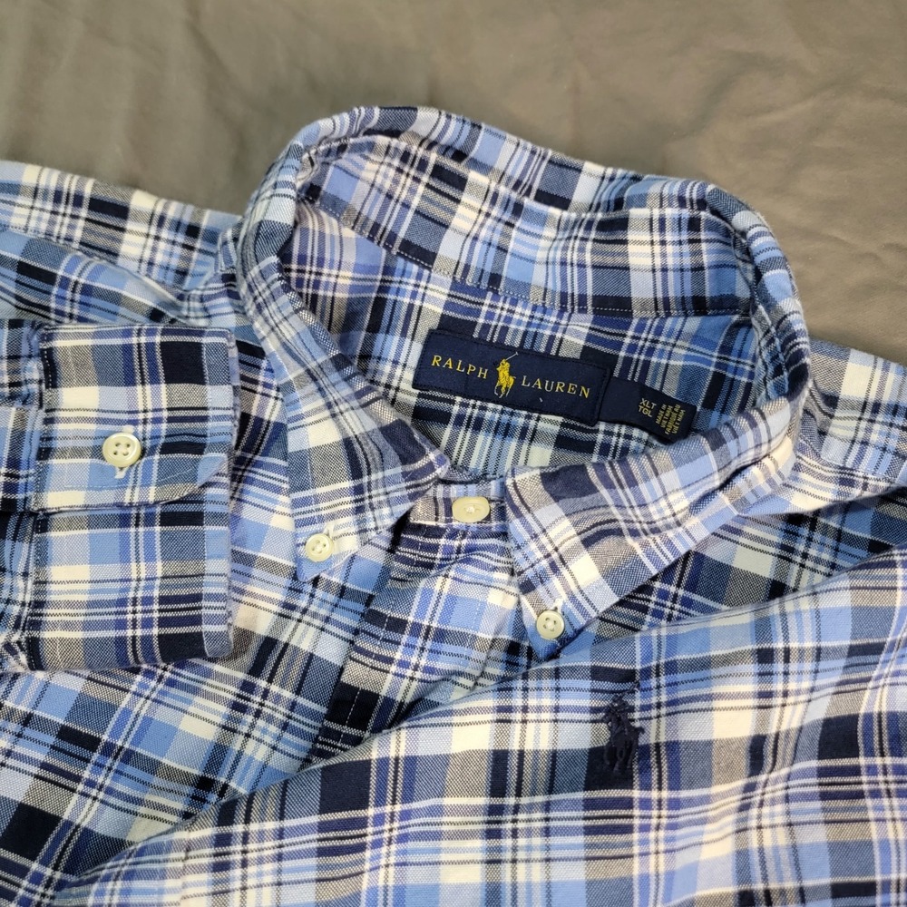 Polo Ralph Lauren Shirt Mens XLT Blue Oxford Big & Tall Long Sleeve Button Down